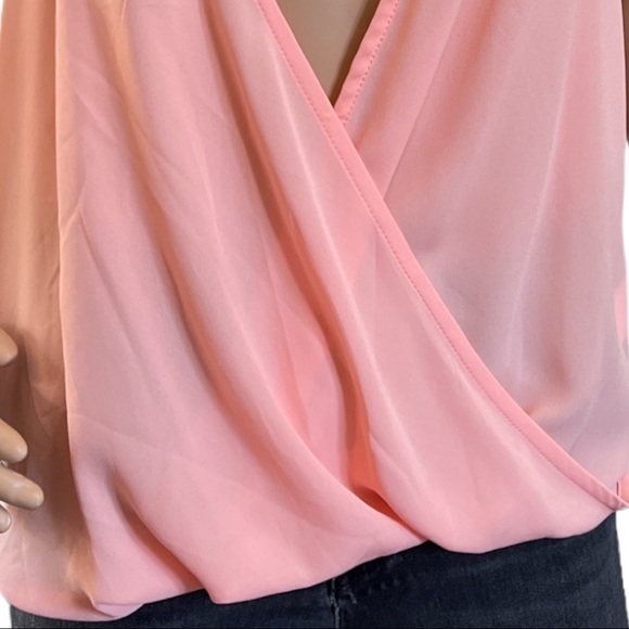 Lily Star Women’s Halter Sleeveless Peach Sheer‎ Tunic Top Size S - Picture 4 of 11